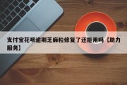 支付宝花呗逾期芝麻粒修复了还能用吗【助力服务】