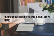 支付宝350芝麻信用花呗现在不能用【助力服务】