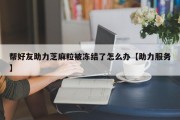 帮好友助力芝麻粒被冻结了怎么办【助力服务】