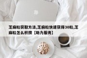 芝麻粒获取方法,芝麻粒快速获得30粒,芝麻粒怎么积攒【助力服务】