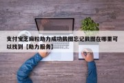 支付宝芝麻粒助力成功截图忘记截图在哪里可以找到【助力服务】
