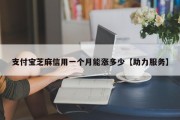 支付宝芝麻信用一个月能涨多少【助力服务】
